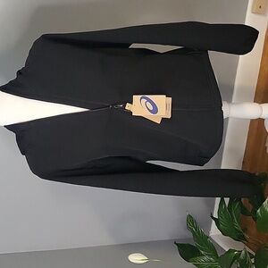 Asics Hooded Softshell Fleece Lined Scuba Hood 2 Pocket Warm Jacket Size Large